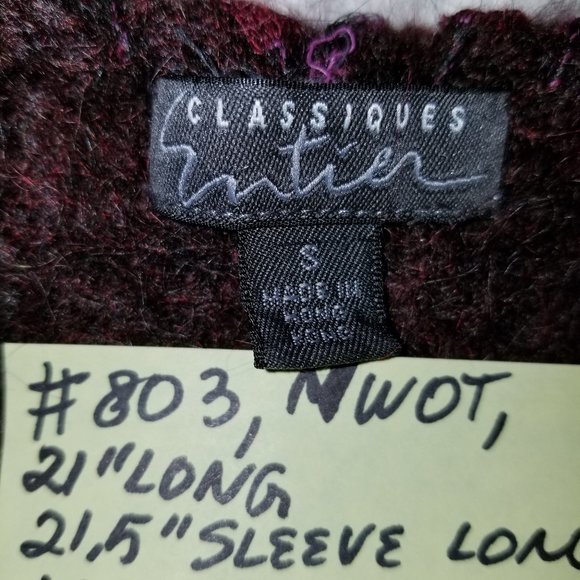 NWOT Classiques Entier Brown V-Neck S #Mohair Wool Crew Neck Sweaters #Hot Fall - Picture 4 of 16